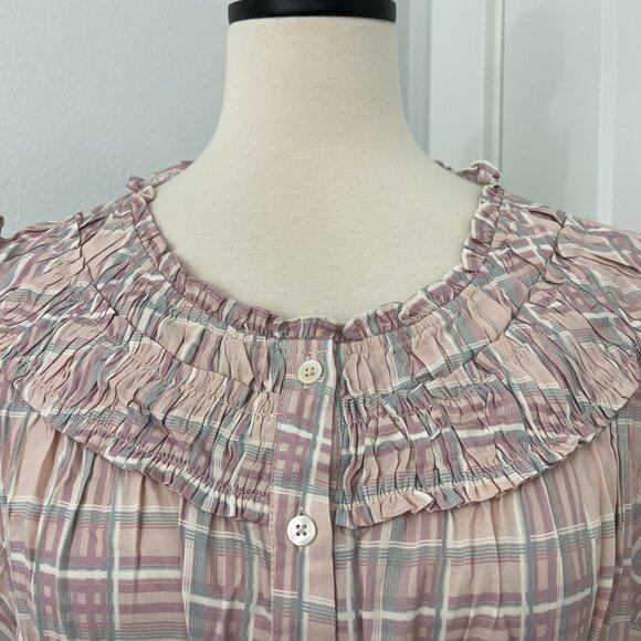 Adelyn Rae Large Pink Plaid Sleeveless Prairie Flounce Dress with Pockets - Picture 6 of 16